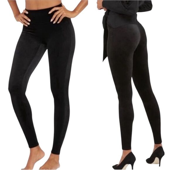 Spanx velvet black pull-on leggings size xlarge - Picture 1 of 9